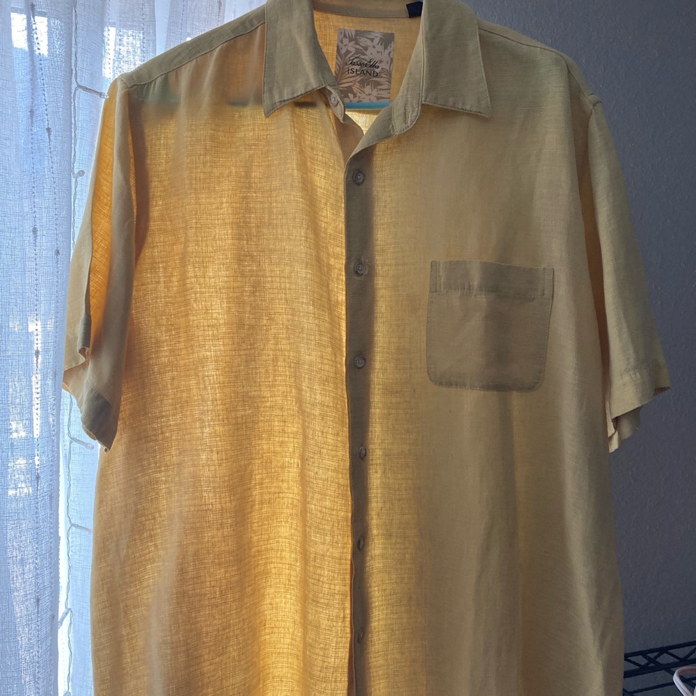 Tasso Elba Yellow Casual Button Down Shirt